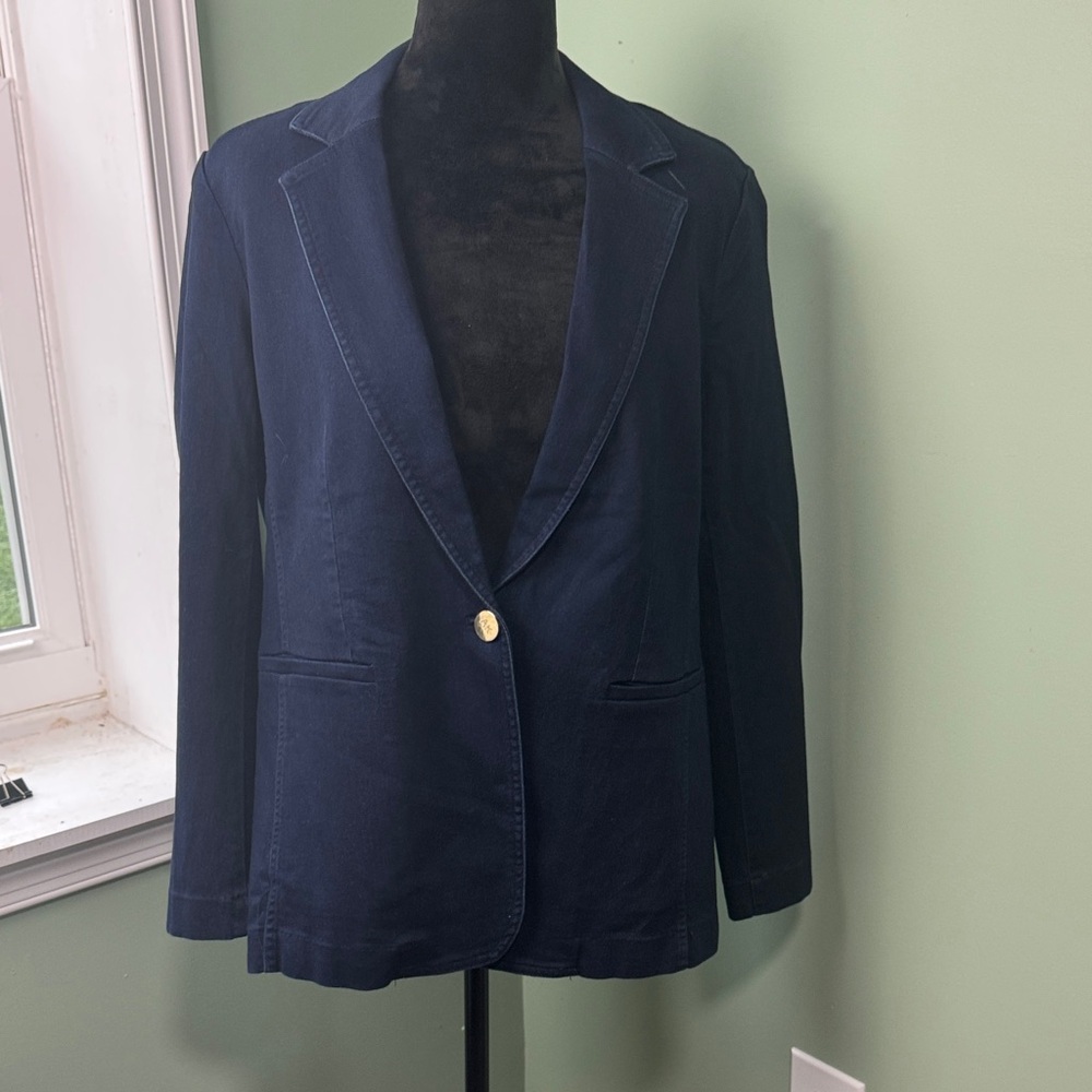 NWOT Anne Klein dark denim blazer large